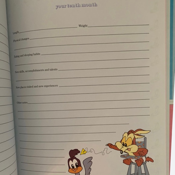 Lovables Looney Tunes Baby Book 1995 Bugs Daffy Birthday Holiday First 5 Years - Picture 5 of 10